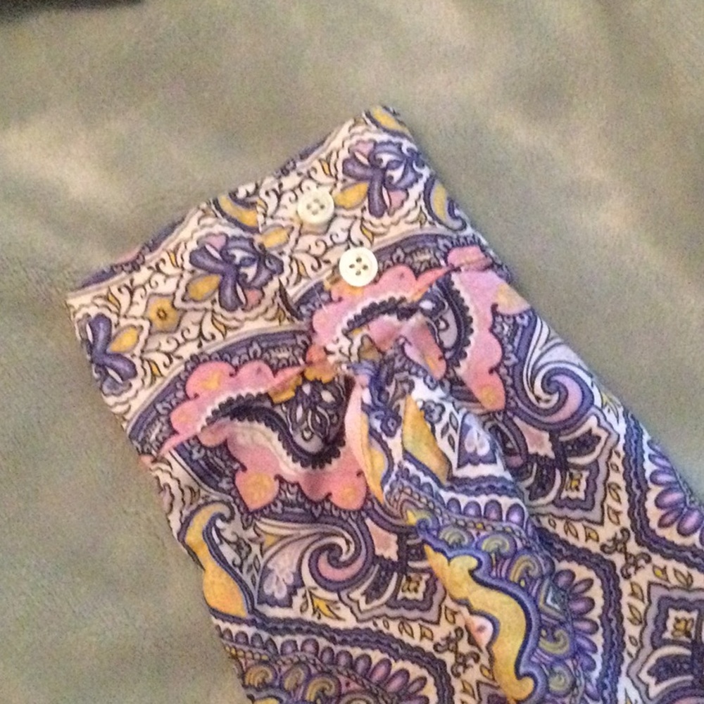 Talbot Multi Colored Print Button Front Blouse. S… - image 3